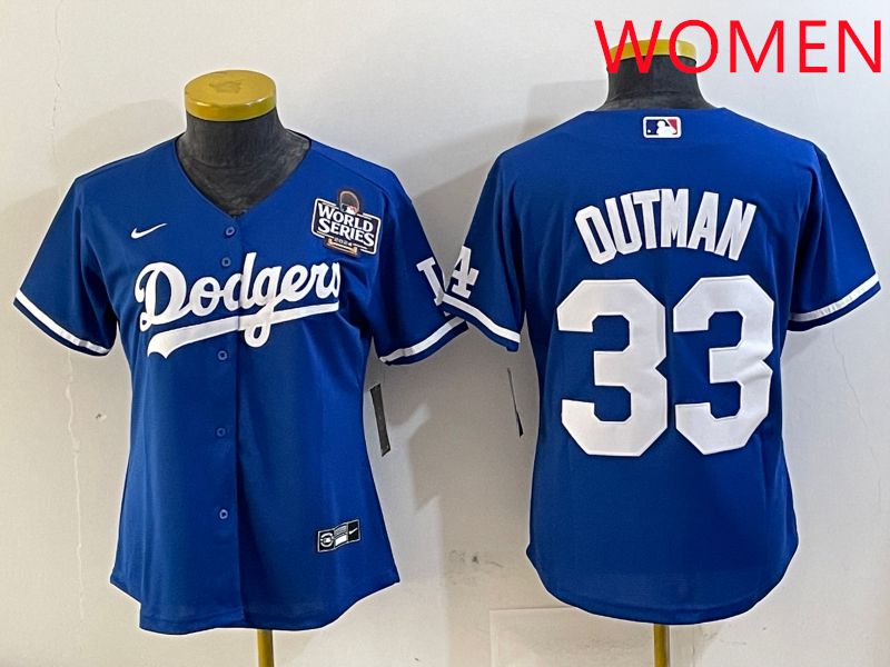 Women Los Angeles Dodgers #33 Outman Blue Game 2025 Nike MLB Jersey style 5